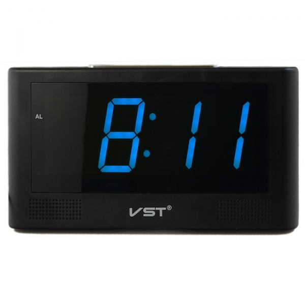 VST-732-5 часы электронные (синие цифры) кабель с USB, блок в комплект не входит!   оптом